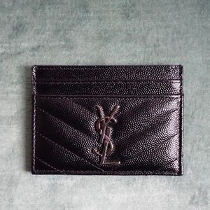 Yves Saint Laurent YSL Leather Monogram Card Case